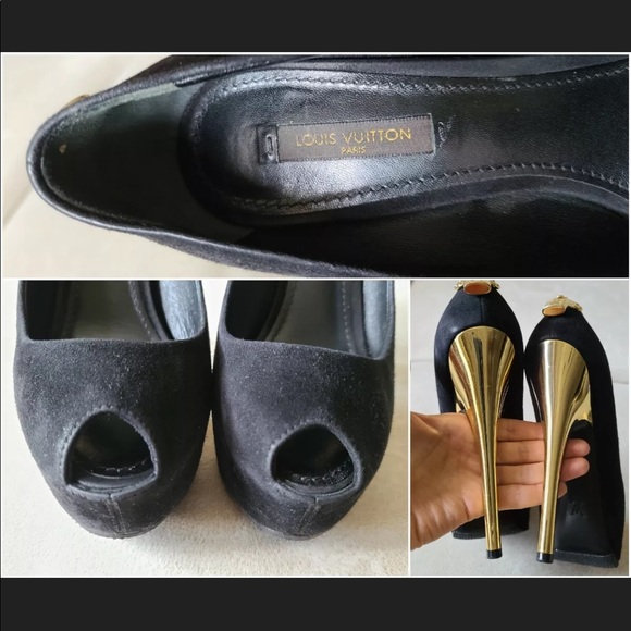 Louis Vuitton Oh Really Black Suede Pumps Heels 37 - Picture 6 of 8